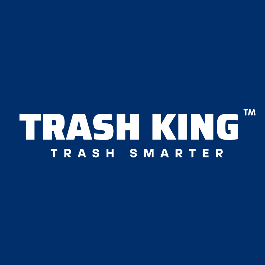 Trash King logo with tagline Trash Smarter for smart self-sealing trash cans