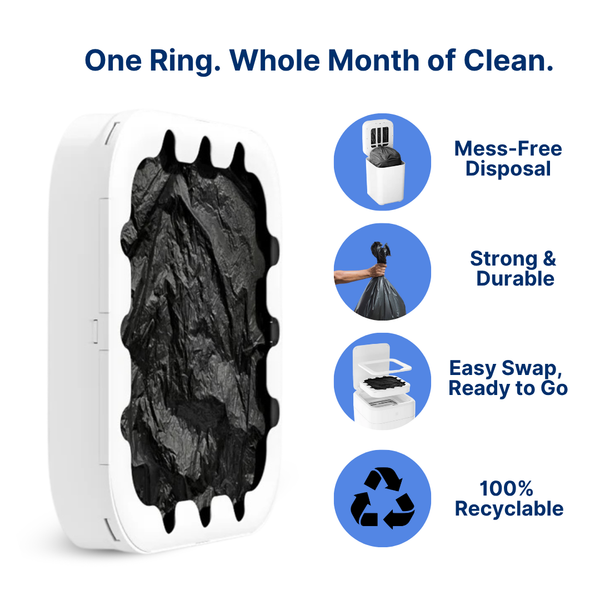 Trash King SmartRing™ Bags – Self-Sealing Trash Bag Pack
