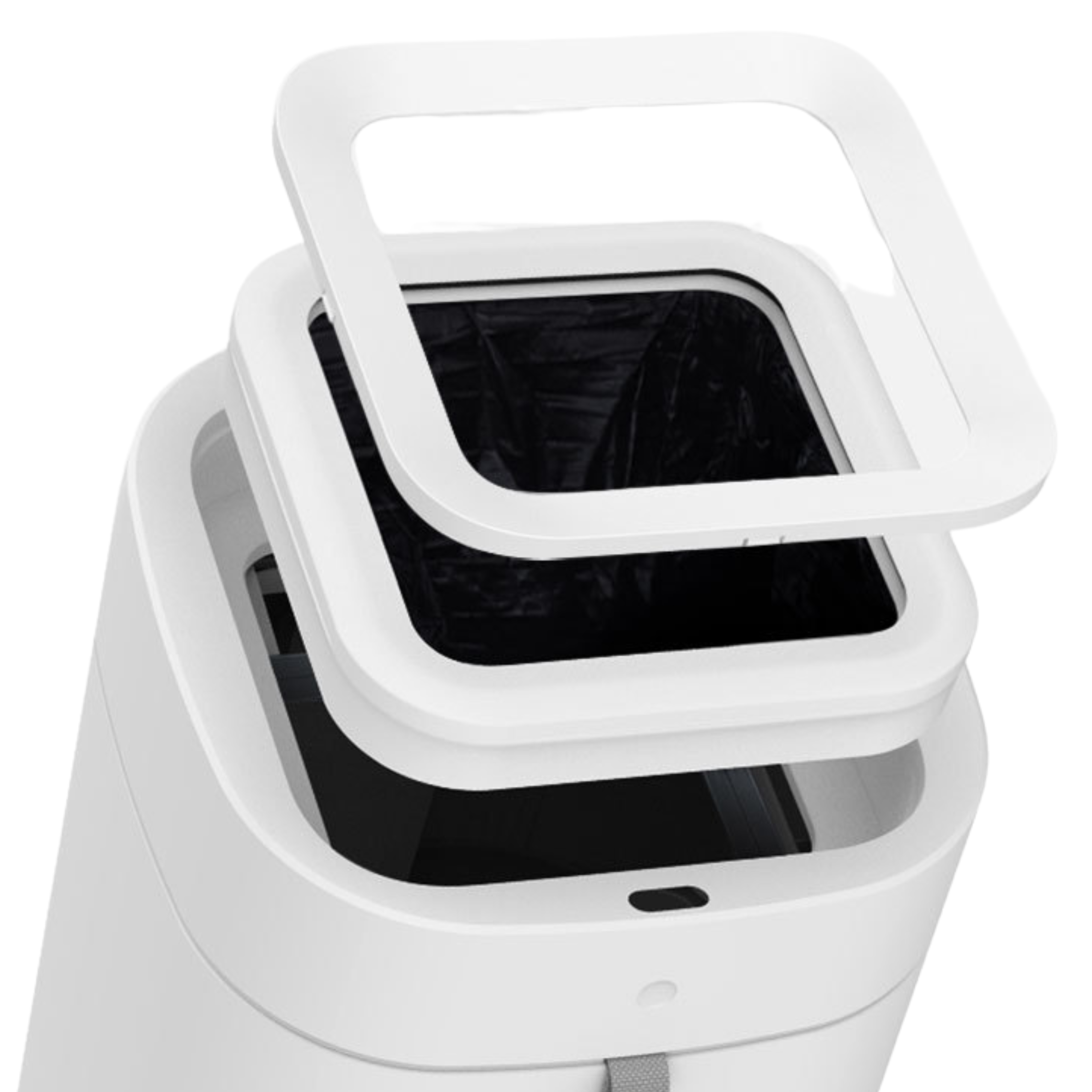 Trash King Royal Bin auto-sealing trash bag technology with refill ring