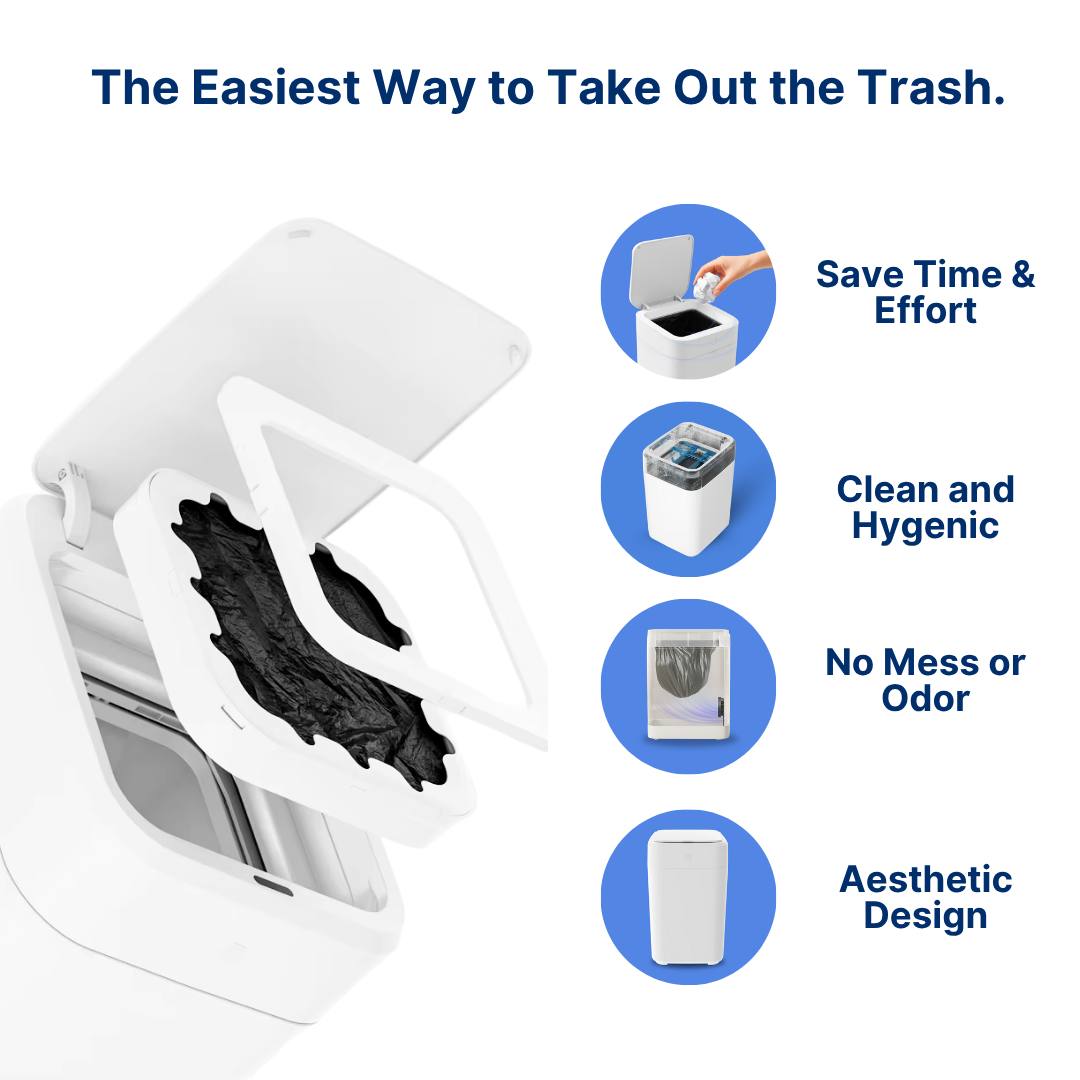Royal Bin™ Signature 17L – Touchless, Self-Sealing Smart Trash Can