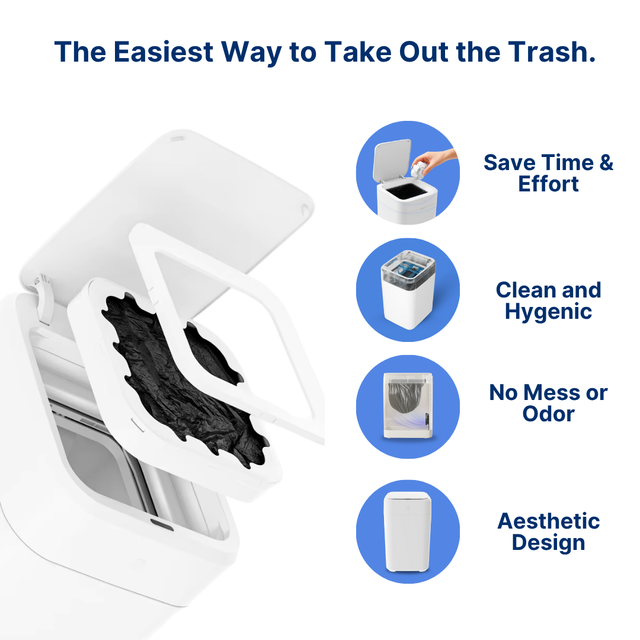 Royal Bin™ Signature 17L – Touchless, Self-Sealing Smart Trash Can