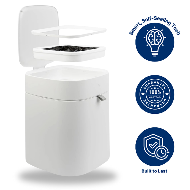 Royal Bin™ Lite 13L – Smart Touchless Self-Sealing Trash Can