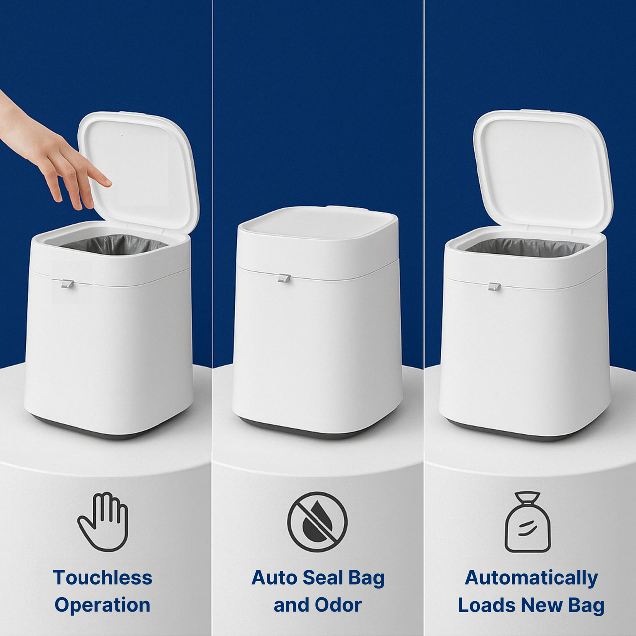 Royal Bin™ Lite 13L – Smart Touchless Self-Sealing Trash Can
