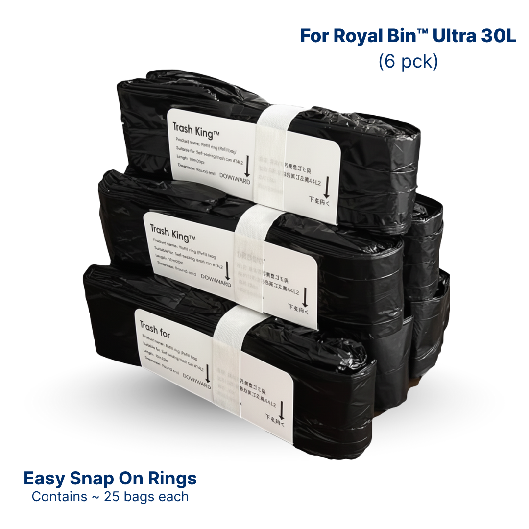 Trash King SmartRing™ Bags – Self-Sealing Trash Bag Pack