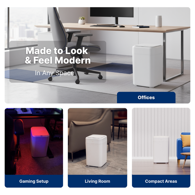 Royal Bin™ Signature 17L – Touchless, Self-Sealing Smart Trash Can