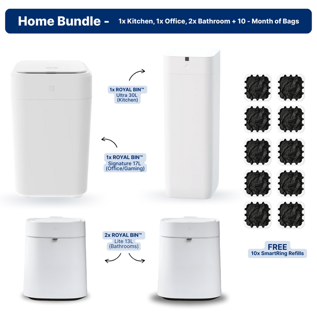 Royal Bin™ Signature 17L – Touchless, Self-Sealing Smart Trash Can