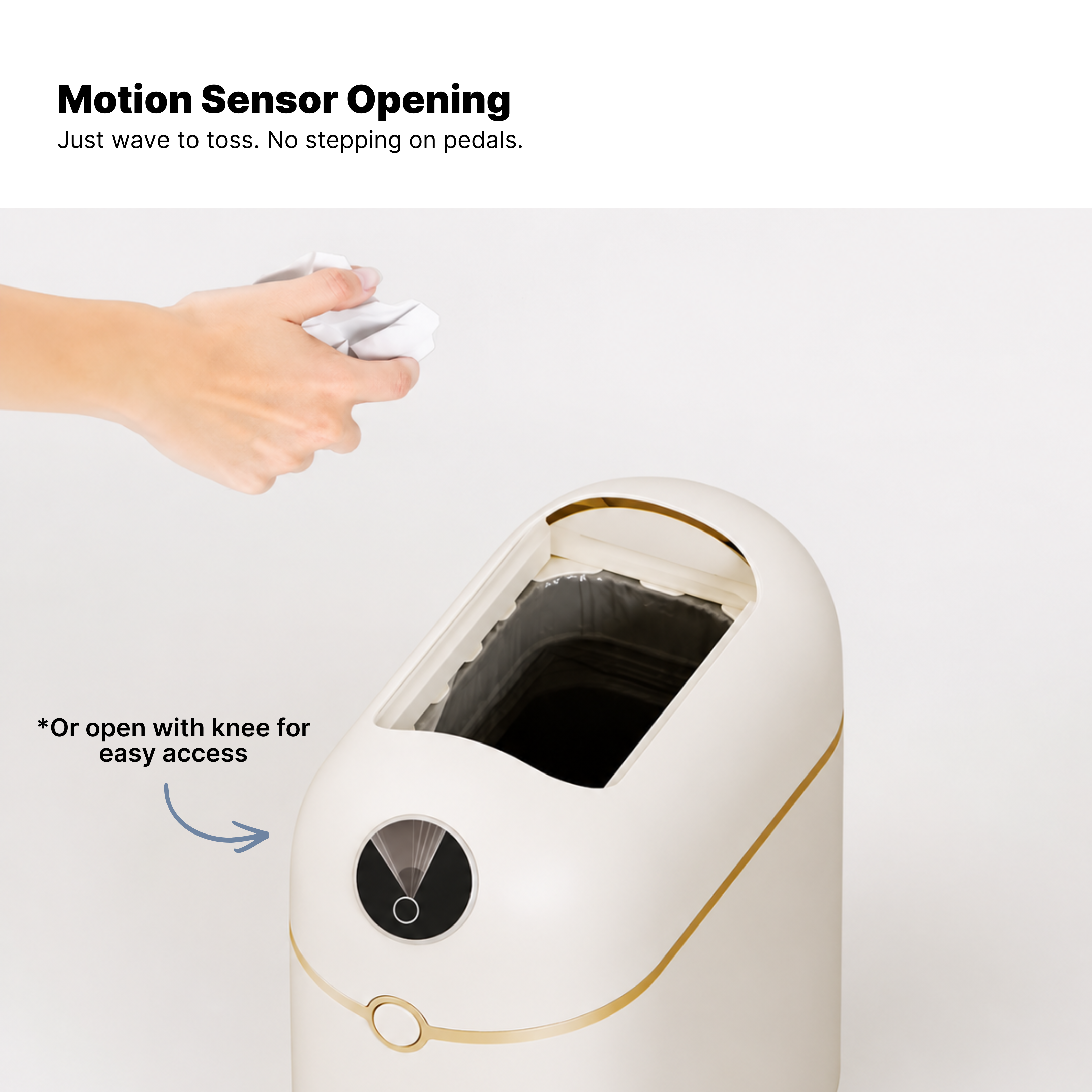 Royal Bin™ Crown 10L – Smart Touchless Self-Sealing Trash Can