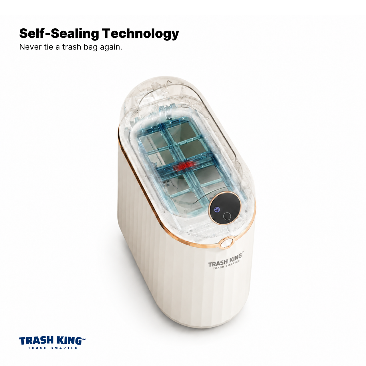 Royal Bin™ Crown 10L – Smart Touchless Self-Sealing Trash Can