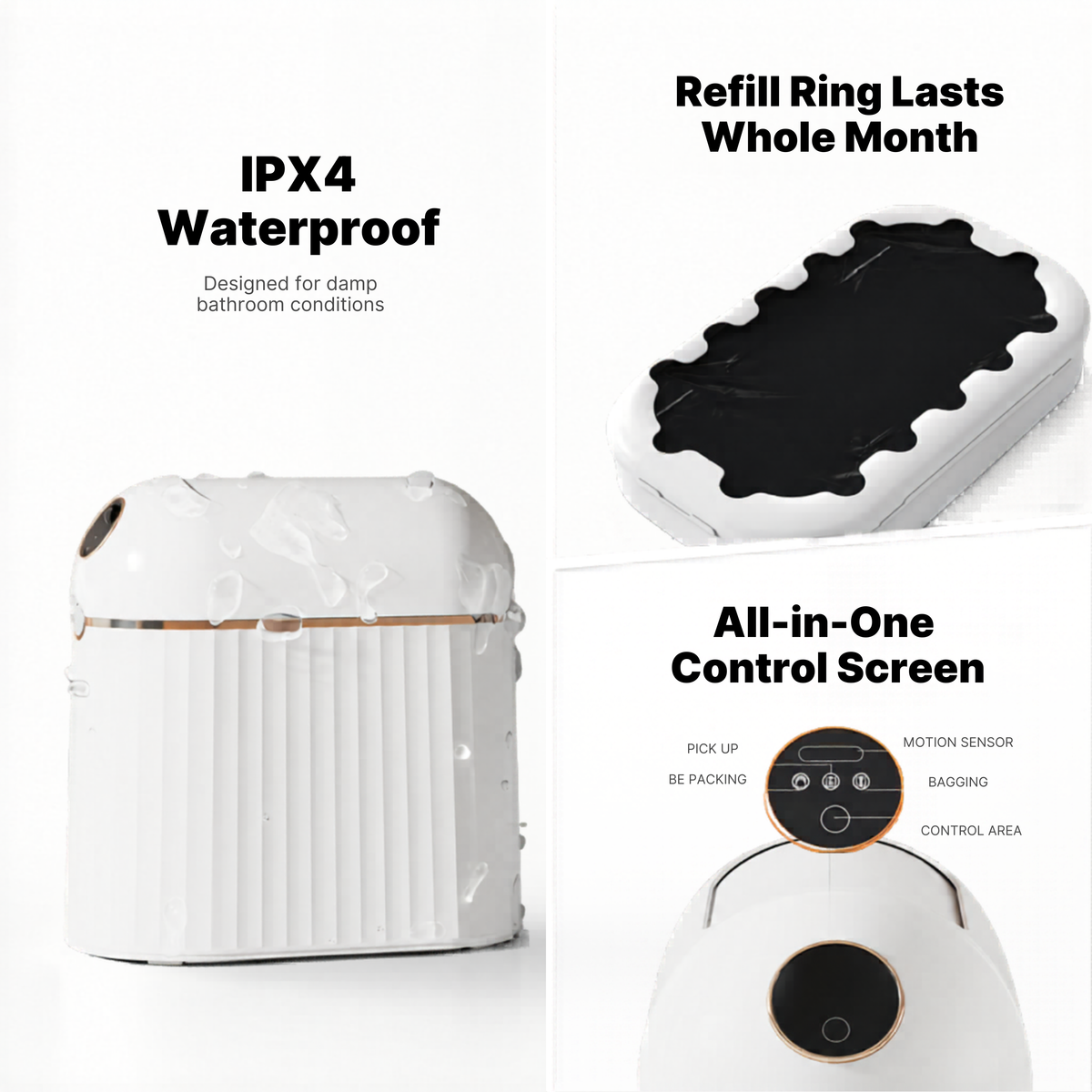 Royal Bin® Crown 10L – Smart Touchless Self-Sealing Trash Can