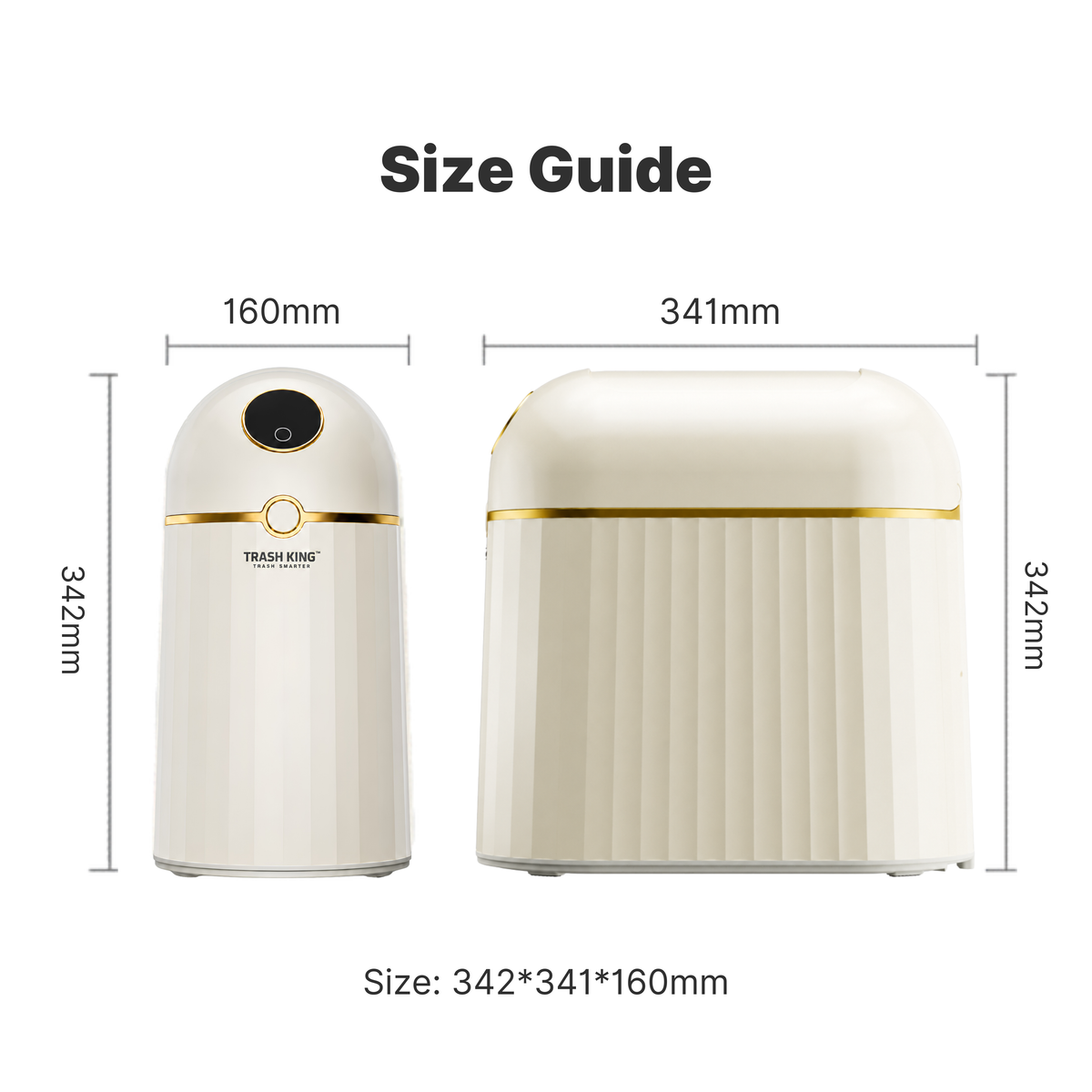 Royal Bin® Crown 10L – Smart Touchless Self-Sealing Trash Can