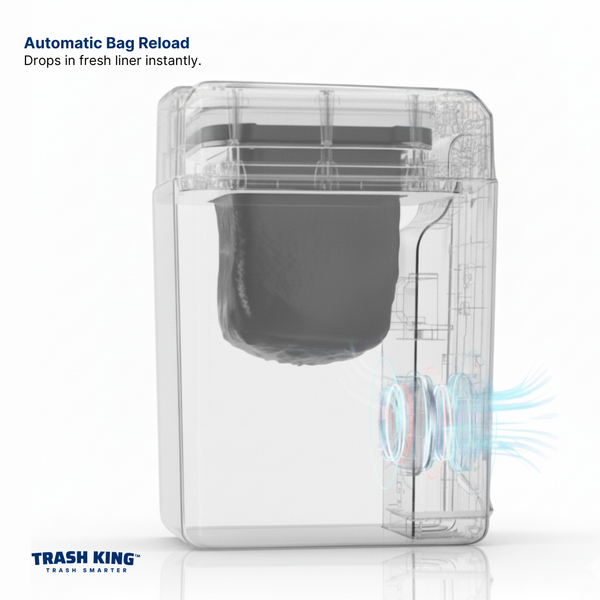 Royal Bin® Glacier 17L - Touchscreen, Self-Sealing Smart Trash Can (Glacier White)
