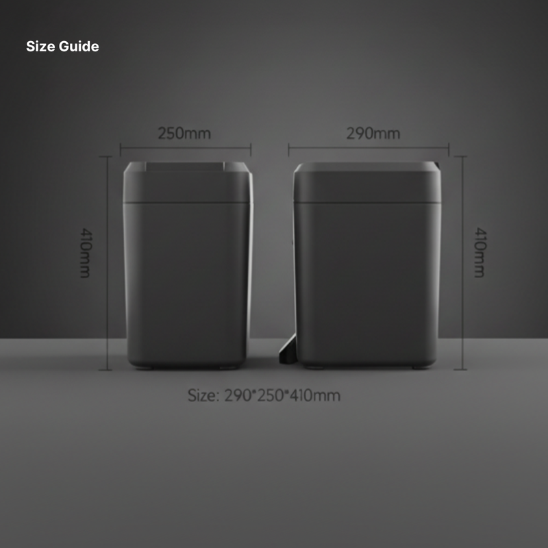 Royal Bin™ NOIR 17L - Touchscreen, Self-Sealing Smart Trash Can