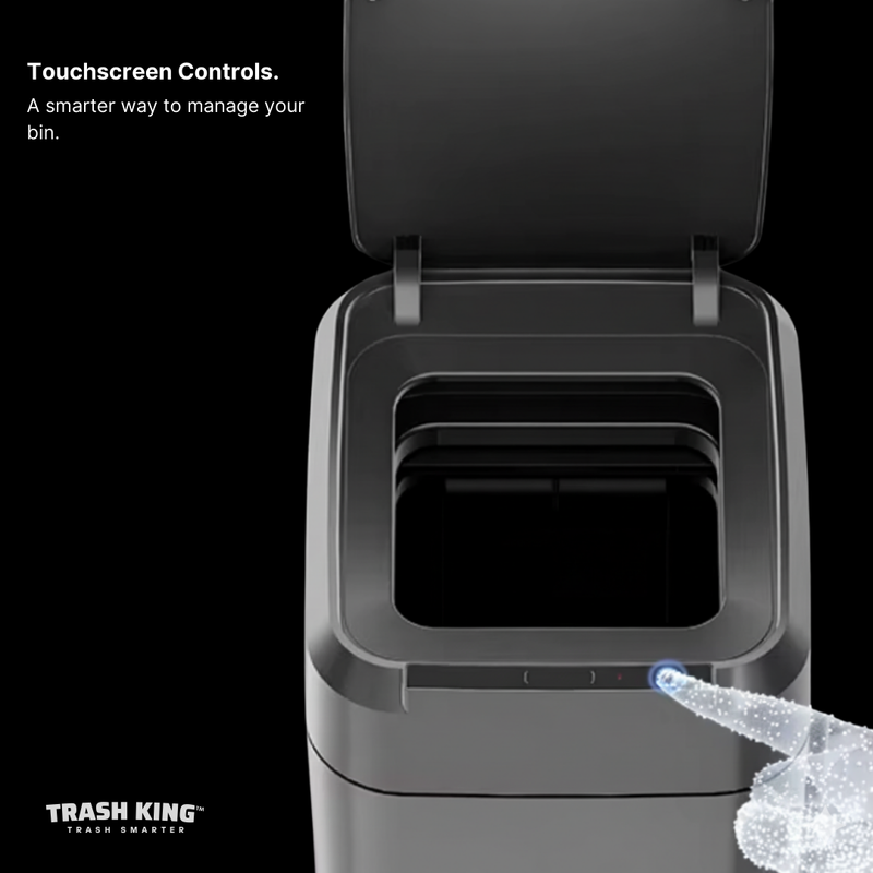 Royal Bin™ NOIR 17L - Touchscreen, Self-Sealing Smart Trash Can