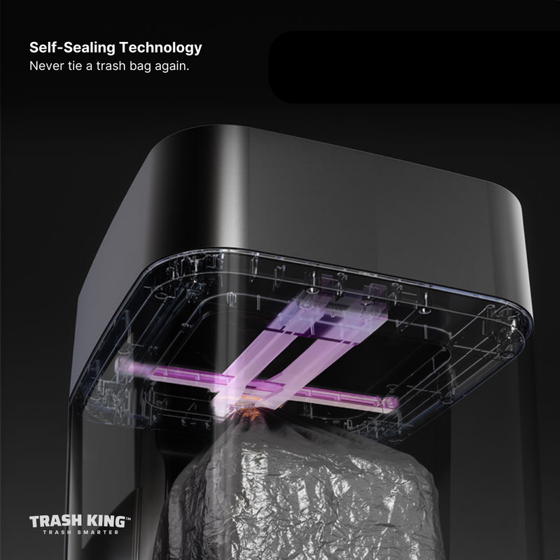 Royal Bin™ NOIR 17L - Touchscreen, Self-Sealing Smart Trash Can