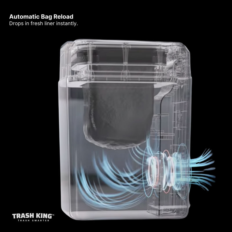 Royal Bin™ NOIR 17L - Touchscreen, Self-Sealing Smart Trash Can