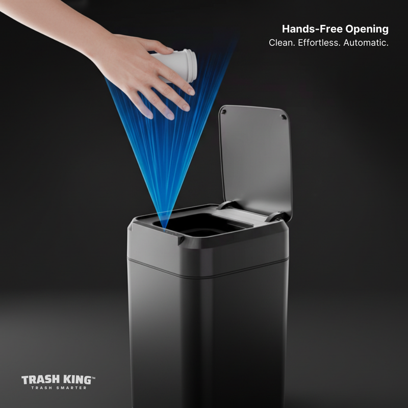Royal Bin™ NOIR 17L - Touchscreen, Self-Sealing Smart Trash Can