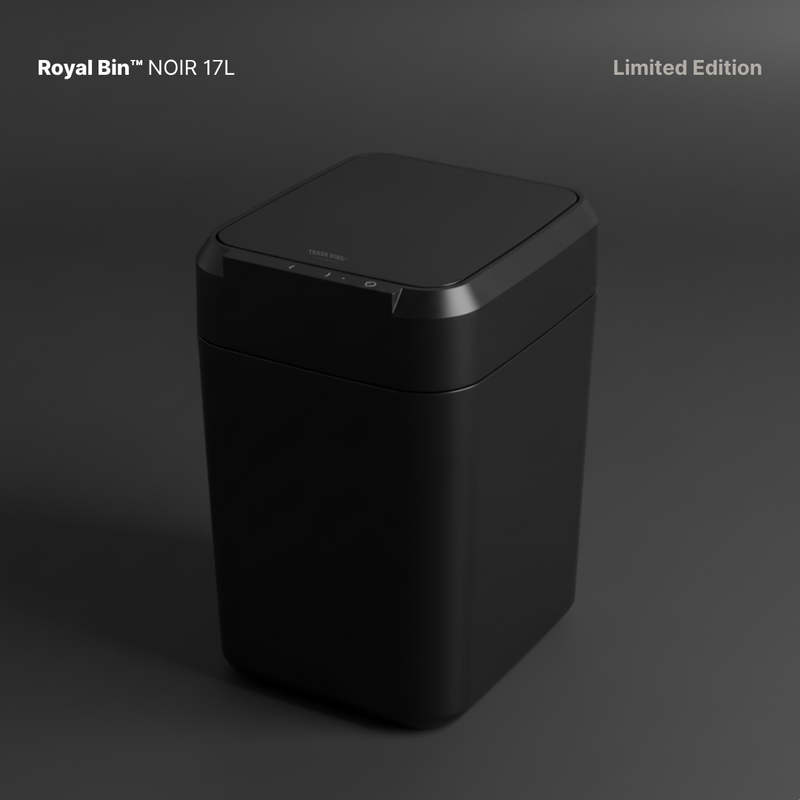 Royal Bin™ NOIR 17L - Touchscreen, Self-Sealing Smart Trash Can