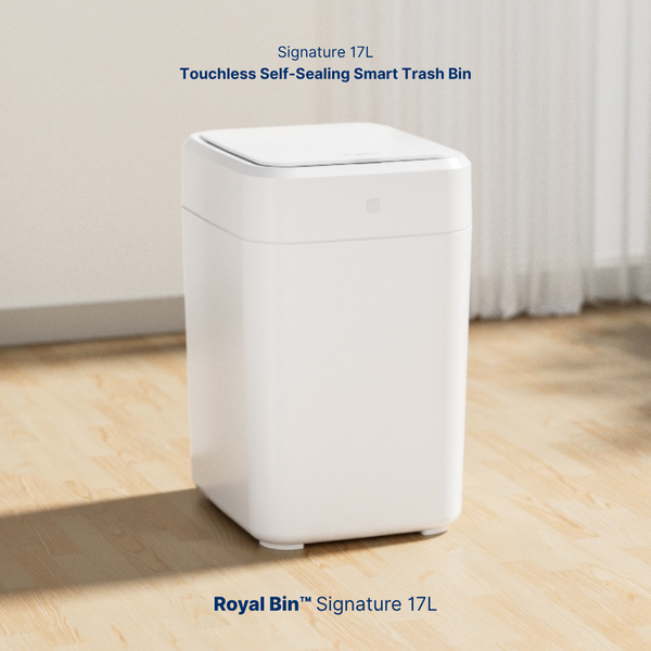 Royal Bin™ Signature 17L – Touchless, Self-Sealing Smart Trash Can