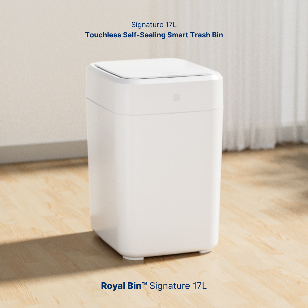 Royal Bin™ Signature 17L – Touchless, Self-Sealing Smart Trash Can
